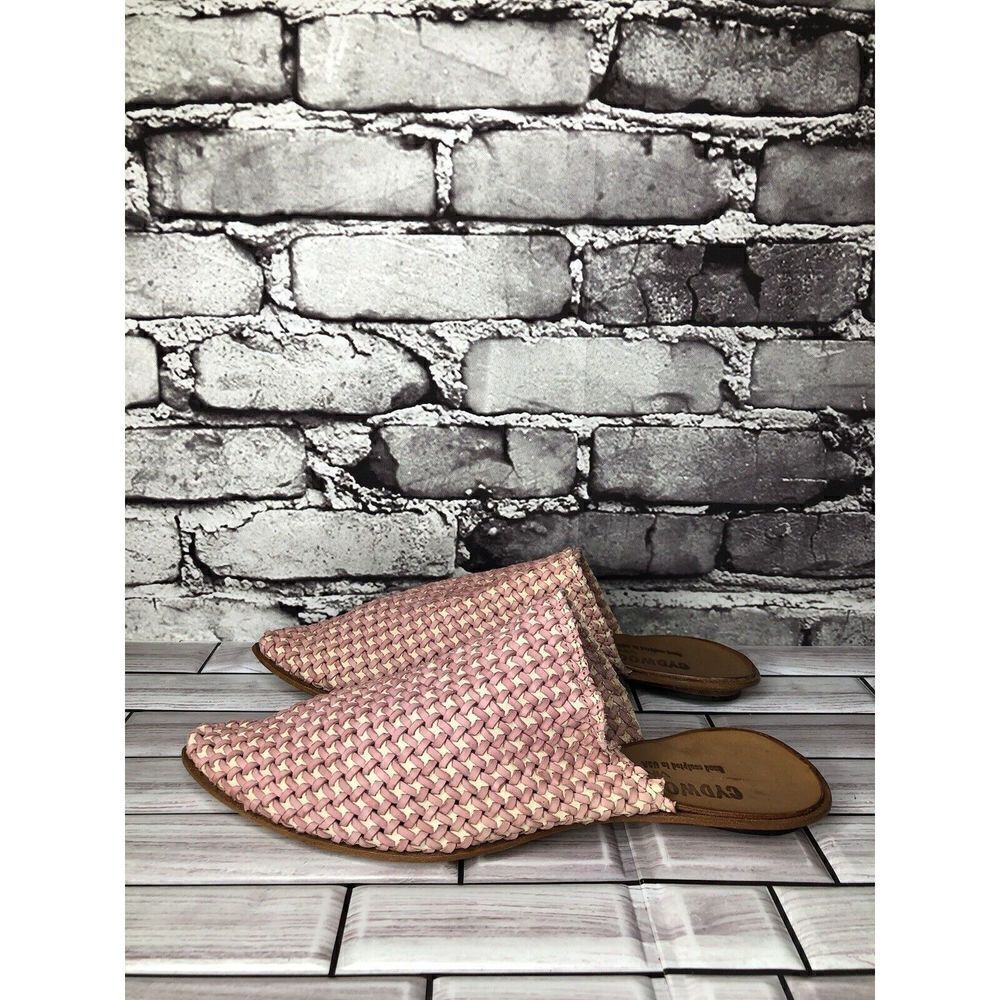 Cydwoq Vintage Orient Pink Leather Point Mules Slide Shoes Women Sz 39EU/8.5M US